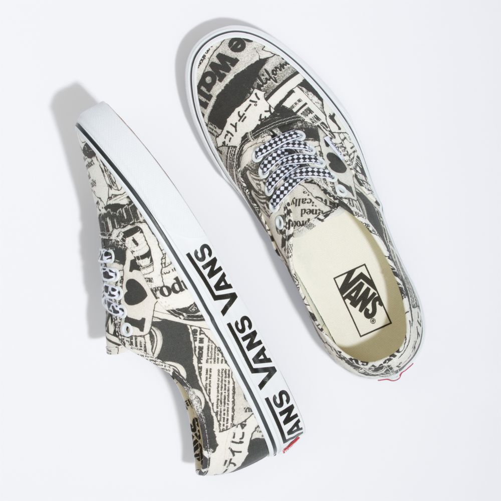 Dámské Classic Vans Authentic Černé Bílé | QW6730982