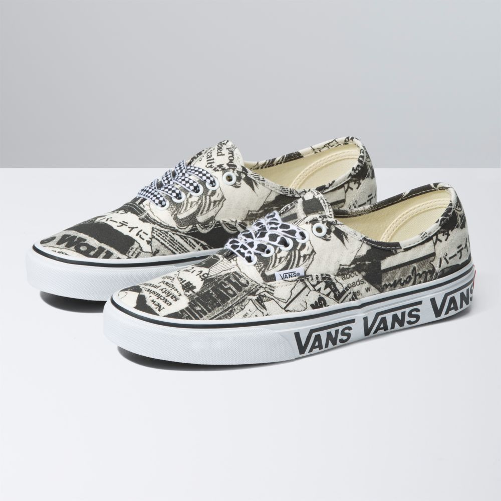 Dámské Classic Vans Authentic Černé Bílé | QW6730982