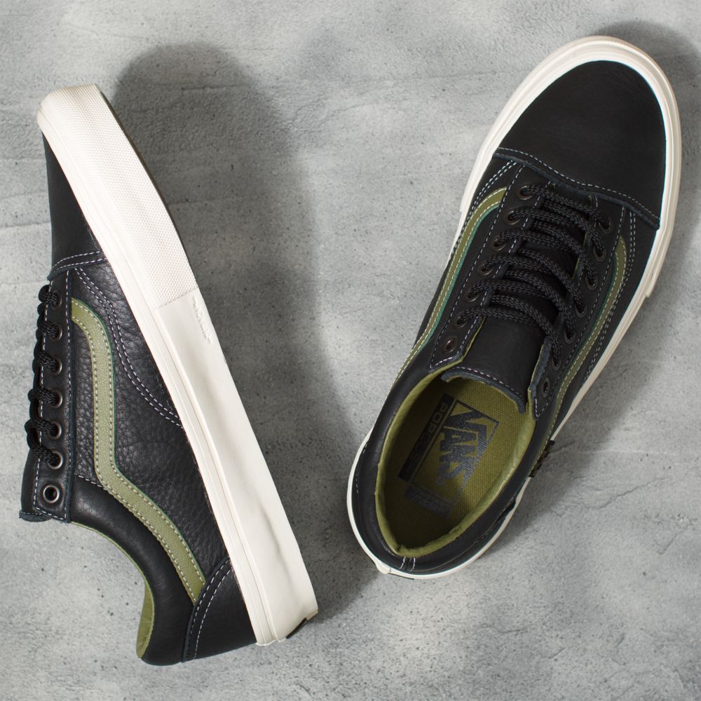 Dámské Classic Vans Butter Læder Old Skool Černé Zelene | DJ9284167