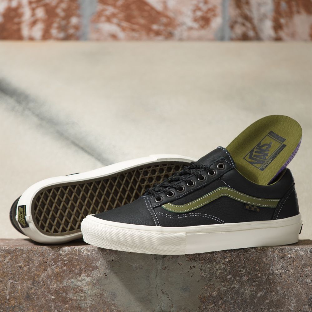 Dámské Classic Vans Butter Læder Old Skool Černé Zelene | DJ9284167