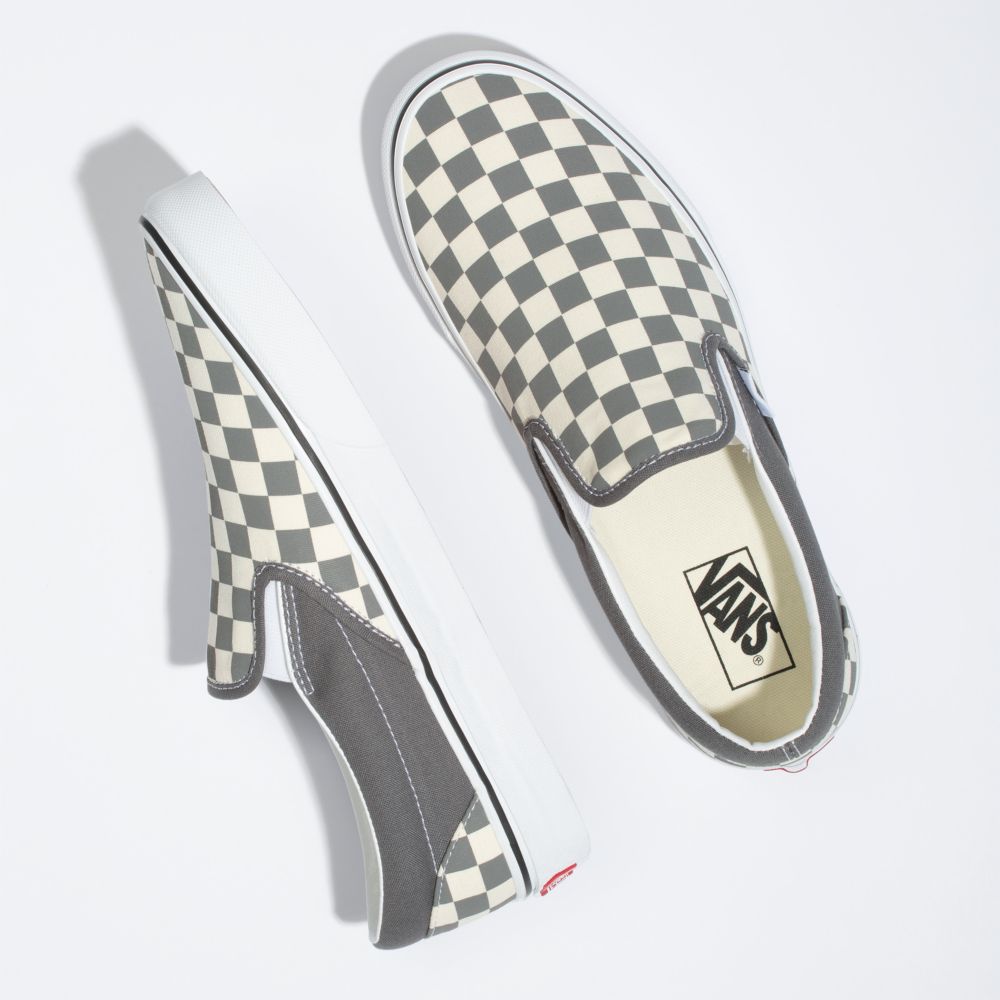 Dámské Classic Vans Checkerboard Blankyt Šedé Bílé | LO4502617