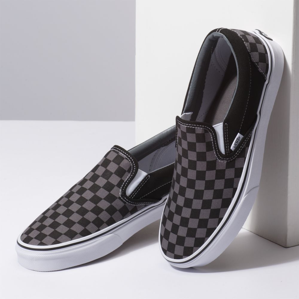 Dámské Classic Vans Checkerboard Černé Blankyt Šedé | KJ8790126