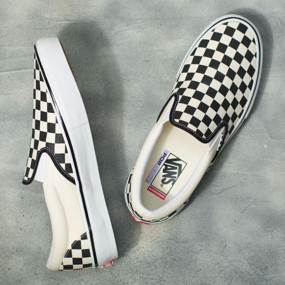 Dámské Classic Vans Checkerboard Černé Bílé | WL2473596