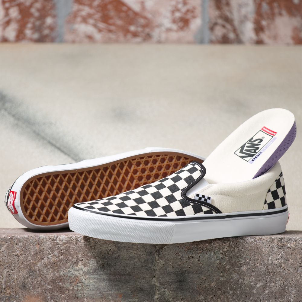 Dámské Classic Vans Checkerboard Černé Bílé | WL2473596