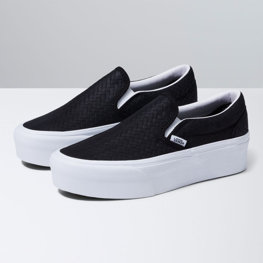 Dámské Classic Vans Classic Stackform Černé Bílé | JO5846302