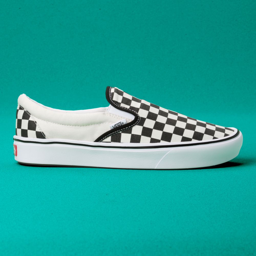 Dámské Classic Vans ComfyCush Checkerboard Černé Bílé | ZF8204935