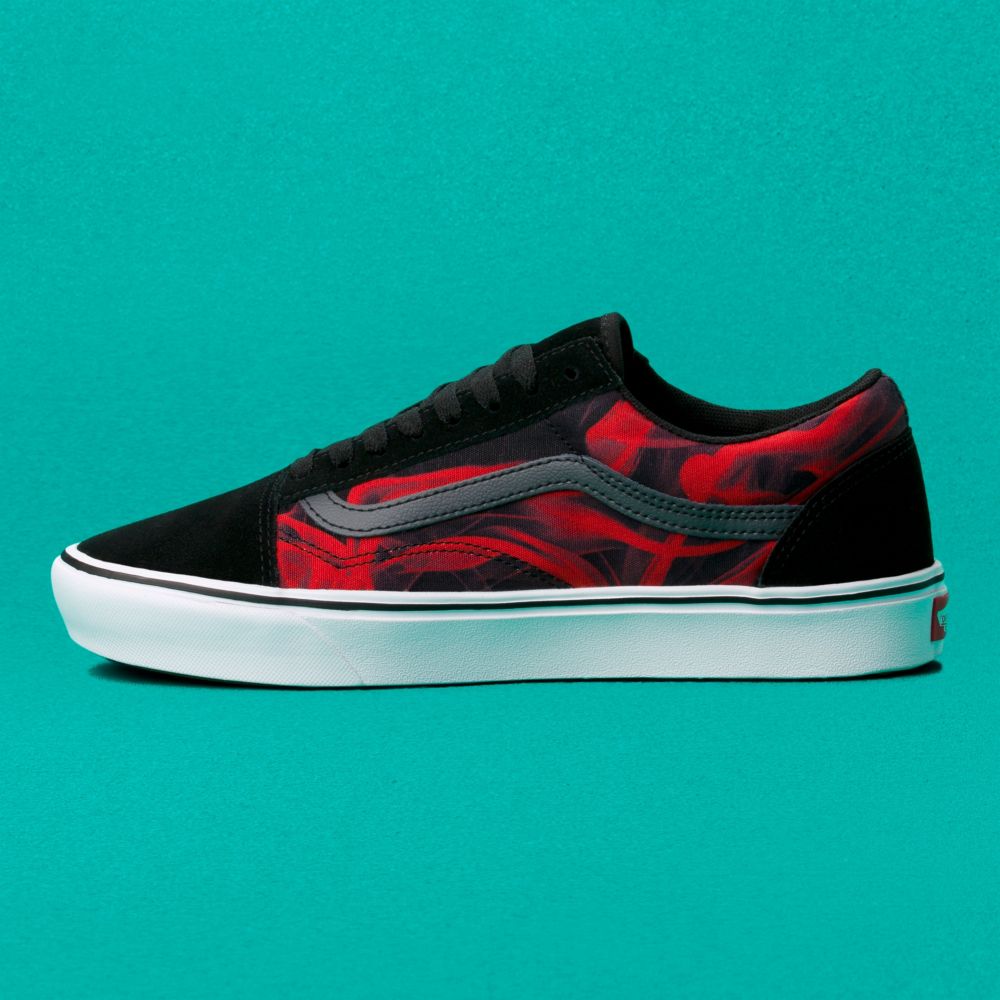 Dámské Classic Vans ComfyCush Old Skool Černé Červené | JS4016795