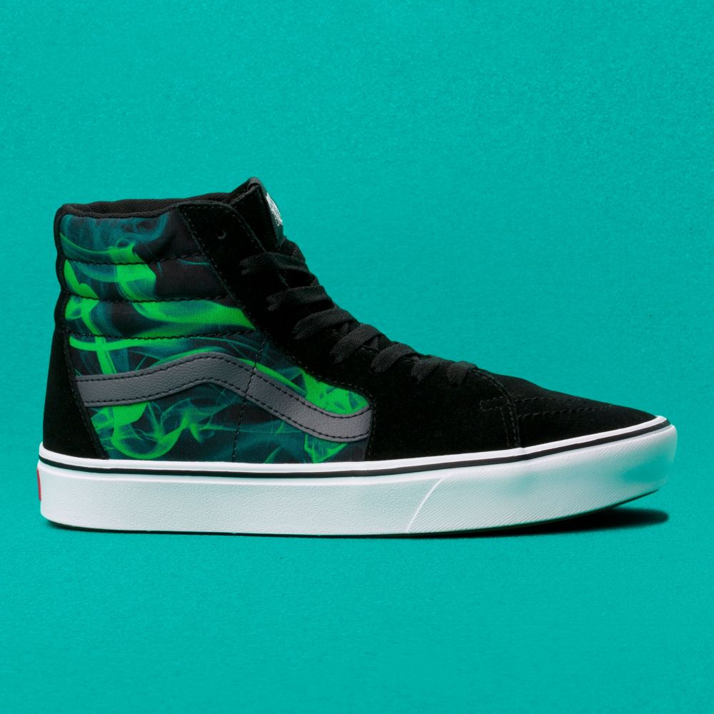 Dámské Classic Vans ComfyCush Sk8-Hi Černé Zelene | SR7498560