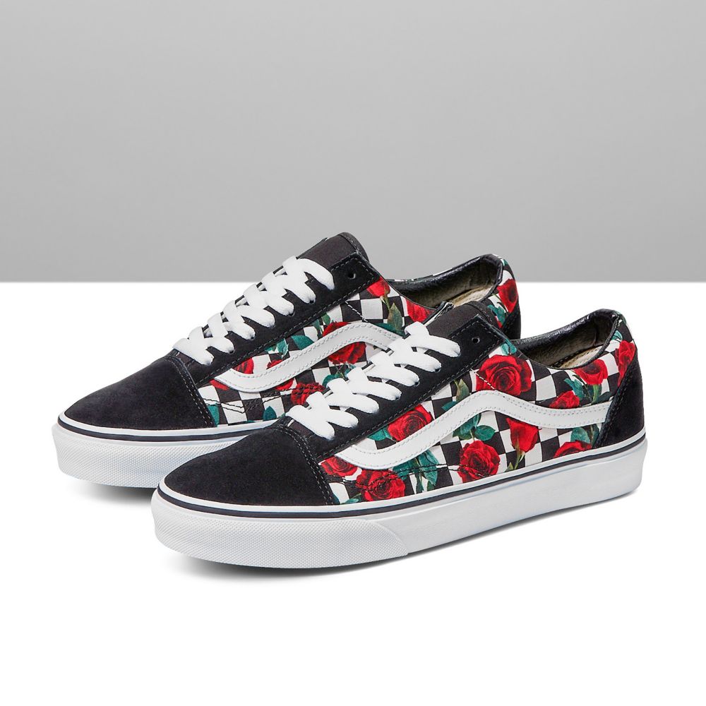 Dámské Classic Vans Customs Checkerboard Roses Old Skool Viacfarebný | BK8912764