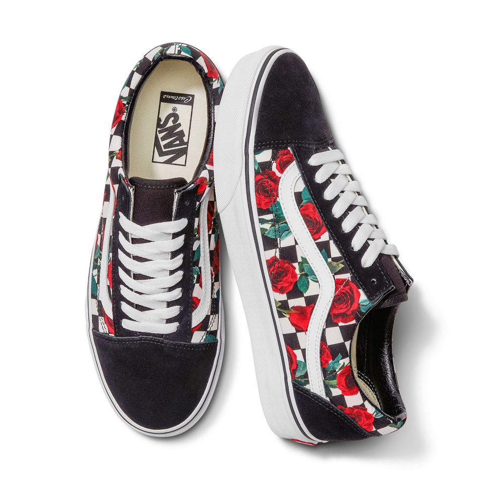 Dámské Classic Vans Customs Checkerboard Roses Old Skool Viacfarebný | BK8912764