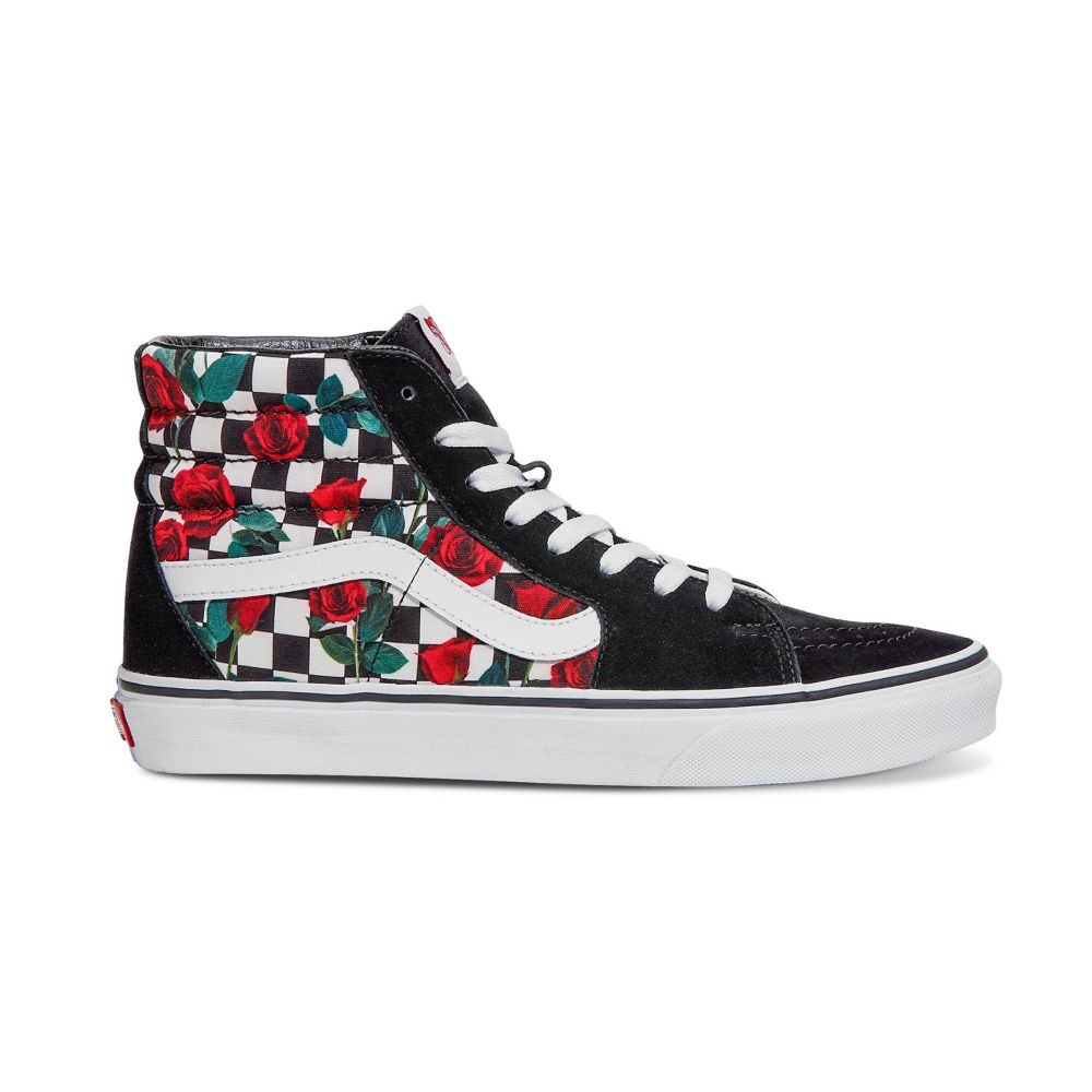 Dámské Classic Vans Customs Checkerboard Roses Sk8-Hi Viacfarebný | DT6704913