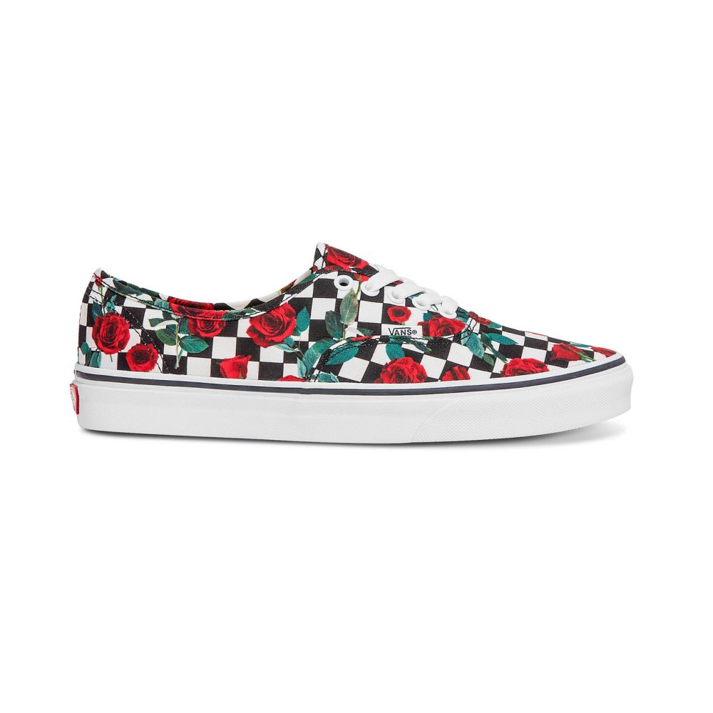 Dámské Classic Vans Customs Checkerboard Roses Authentic Široké Viacfarebný | EF1079348