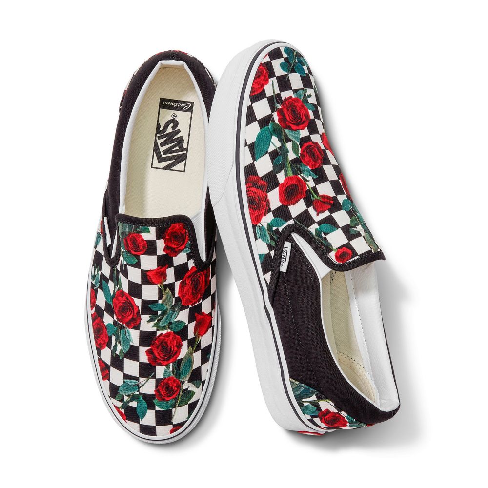 Dámské Classic Vans Customs Checkerboard Roses Viacfarebný | NC6153820