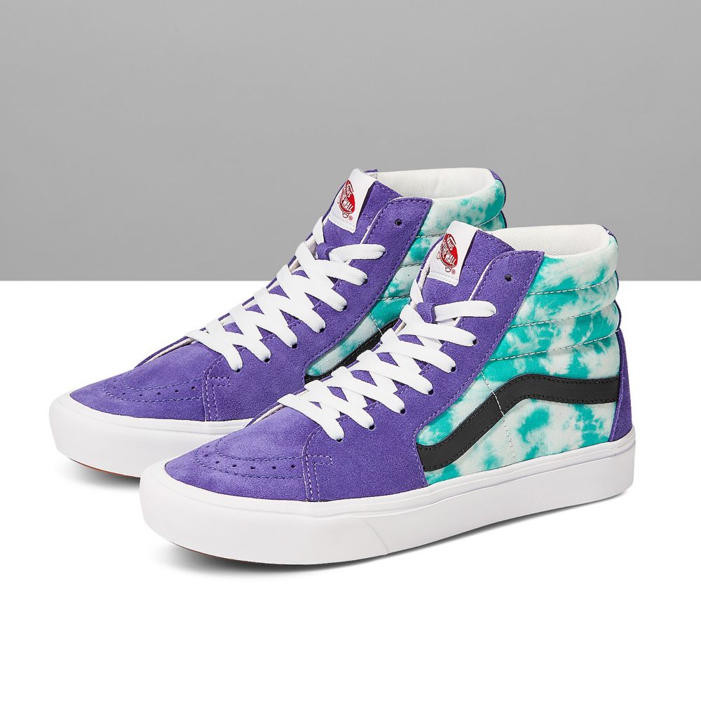 Dámské Classic Vans Customs Teal Acid Wash ComfyCush Sk8-Hi Viacfarebný | FG4902861