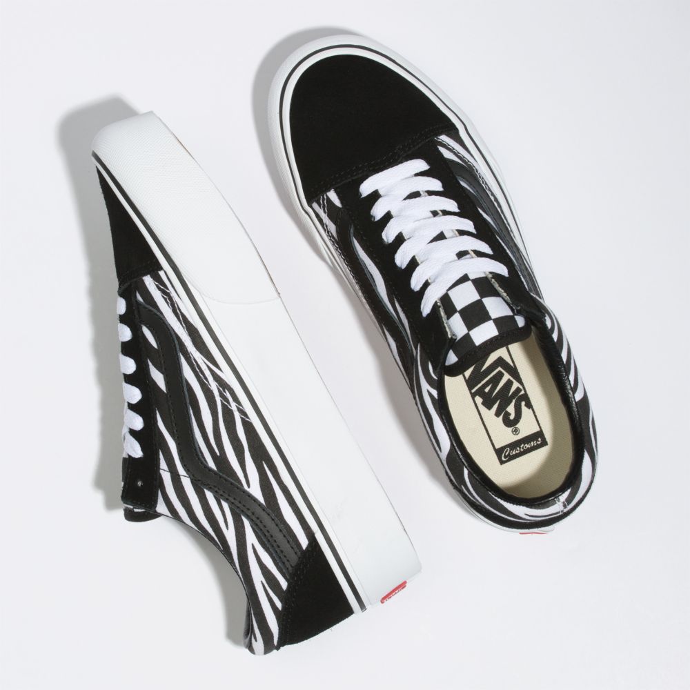 Dámské Classic Vans Customs Zebra Old Skool Platformy Viacfarebný | WY4263705