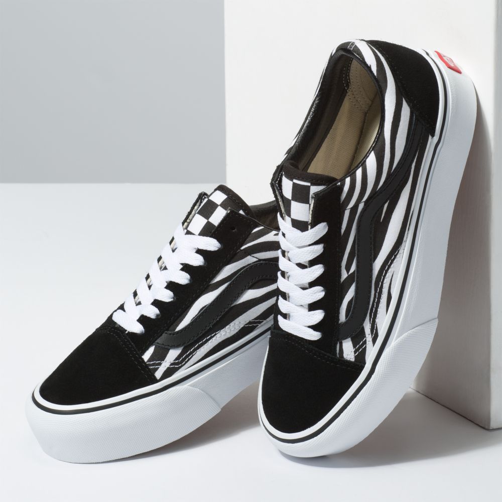 Dámské Classic Vans Customs Zebra Old Skool Platformy Viacfarebný | WY4263705