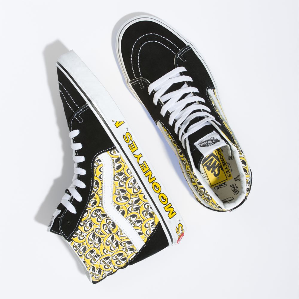 Dámské Classic Vans Mooneyes Sk8-Hi Černé Žluté | XW8965412