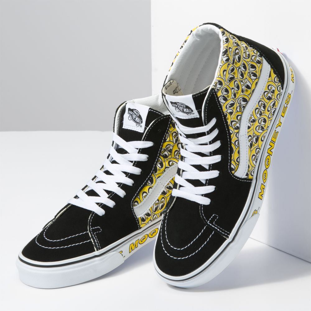 Dámské Classic Vans Mooneyes Sk8-Hi Černé Žluté | XW8965412