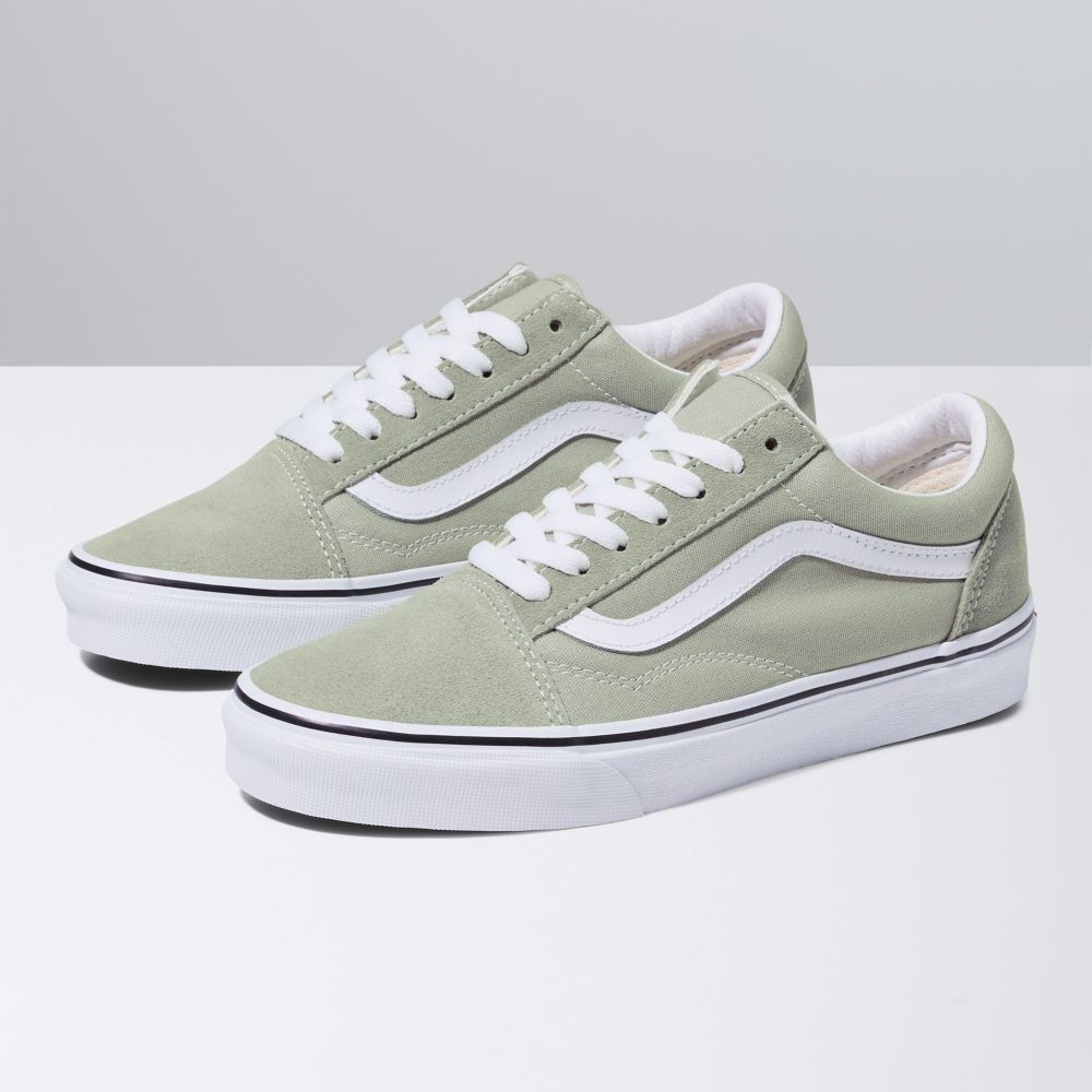 Dámské Classic Vans Old Skool Olivy Zelené Bílé | KA7063981