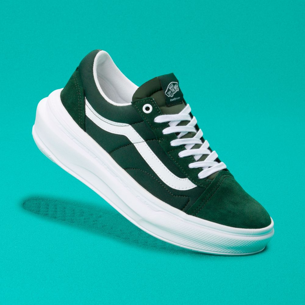 Dámské Classic Vans Old Skool Overt CC Tmavě Zelene Bílé | ME9487625