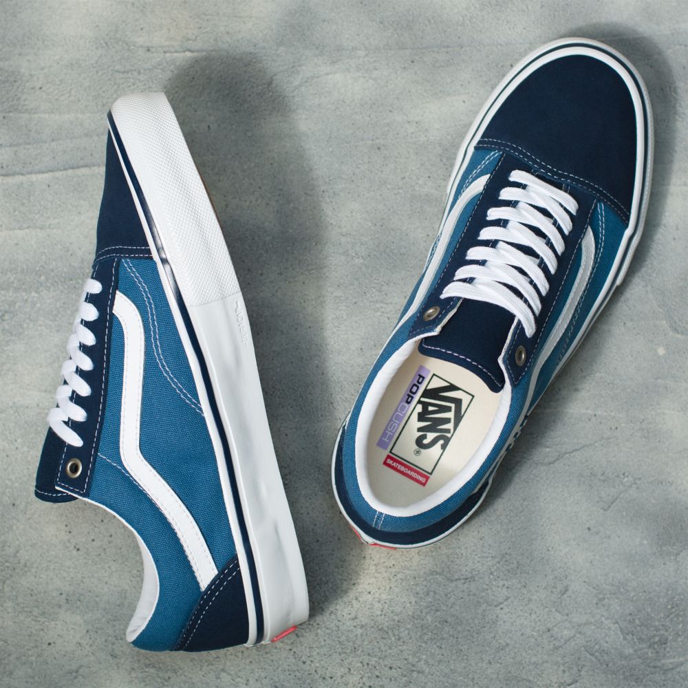 Dámské Classic Vans Old Skool Tmavě Blankyt Bílé | XE5680324