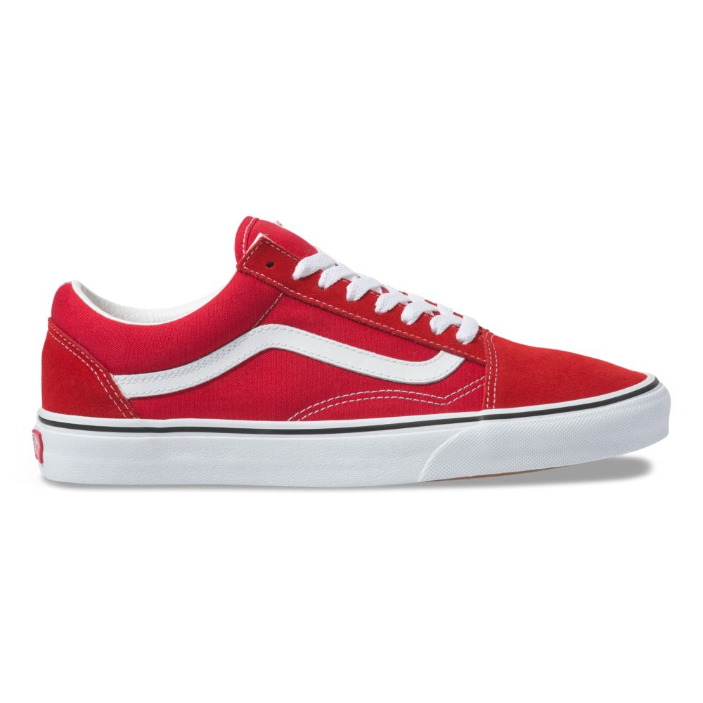 Dámské Classic Vans Old Skool Červené Bílé | WI6391480