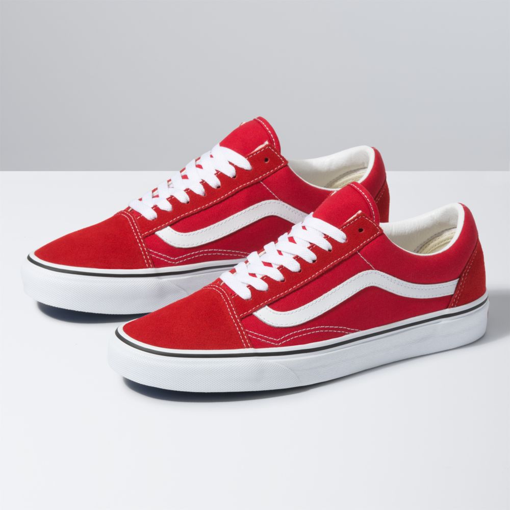 Dámské Classic Vans Old Skool Červené Bílé | WI6391480