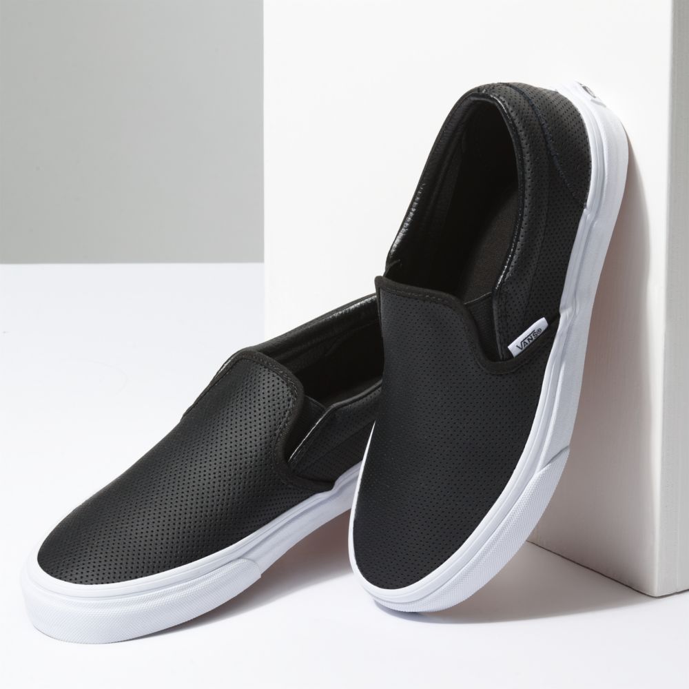 Dámské Classic Vans Perf Læder Černé | AR0826739