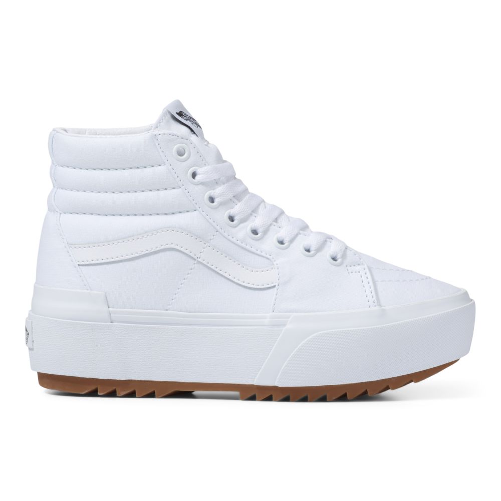 Dámské Classic Vans Platene Sk8-Hi Stacked Bílé | RG2389156