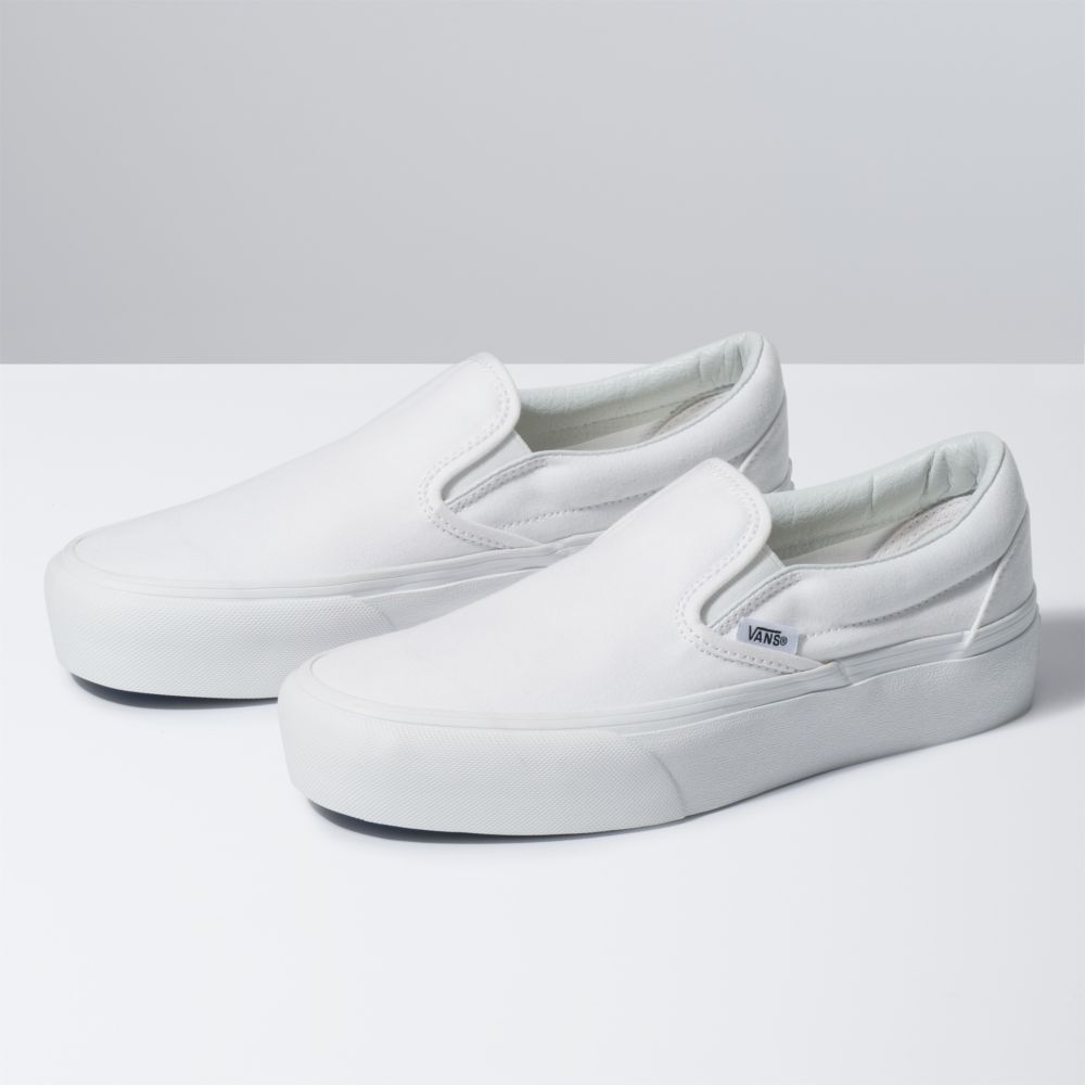 Dámské Classic Vans Platformy Bílé | DQ7240869