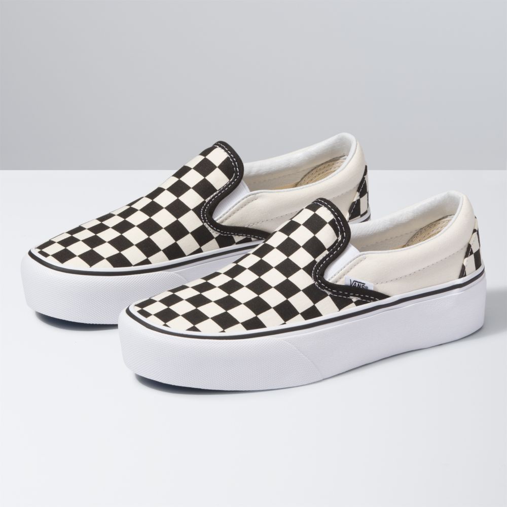 Dámské Classic Vans Platformy Černé Bílé | RL9275301