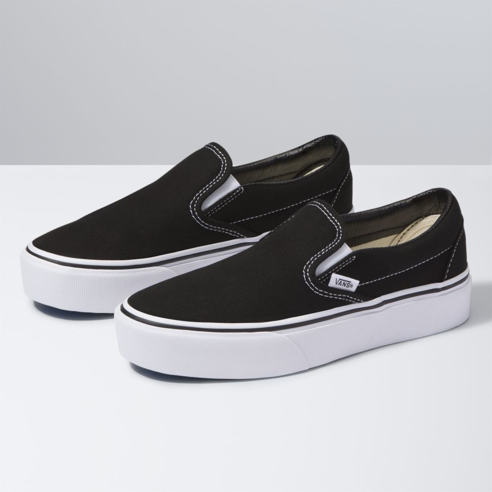 Dámské Classic Vans Platformy Černé | EO1796380