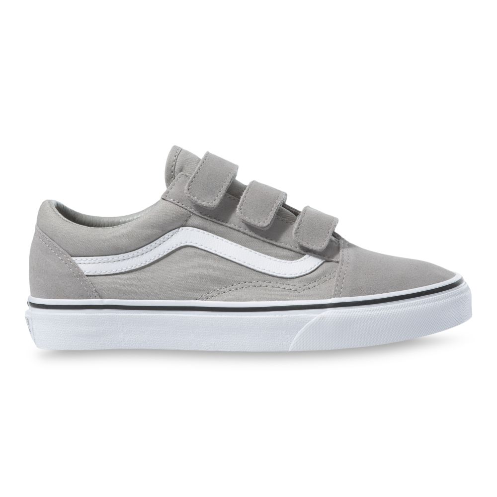 Dámské Classic Vans Semišové/Platene Old Skool V Tmavě Šedé Bílé | HU3049176