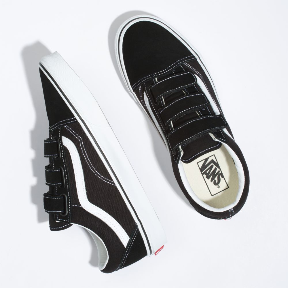 Dámské Classic Vans Semišové Platene Old Skool V Černé Bílé | OP2078351