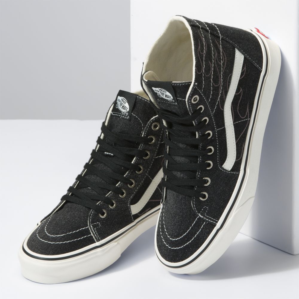 Dámské Classic Vans Sk8-Hi Tapered Blankyt Černé Bílé | JU5634902