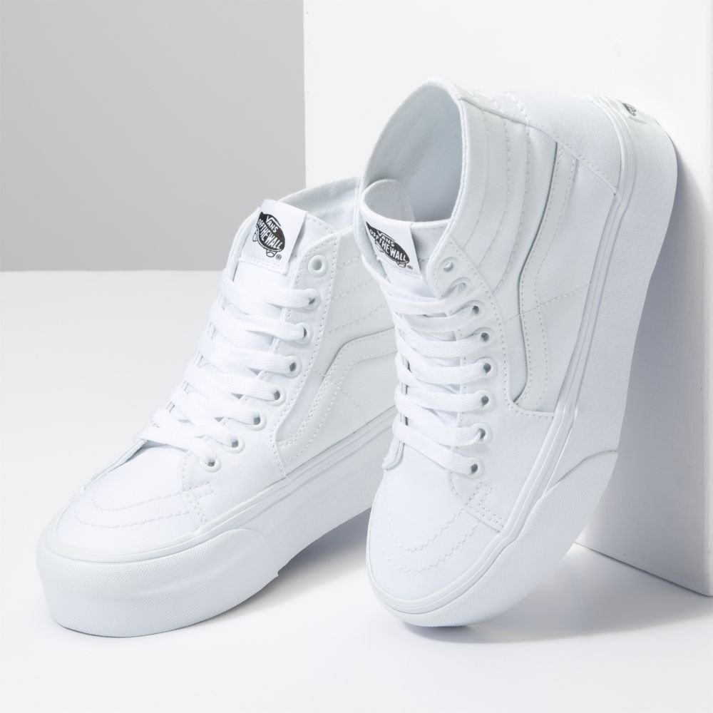 Dámské Classic Vans Sk8-Hi Tapered Stackform Bílé | PV9320871