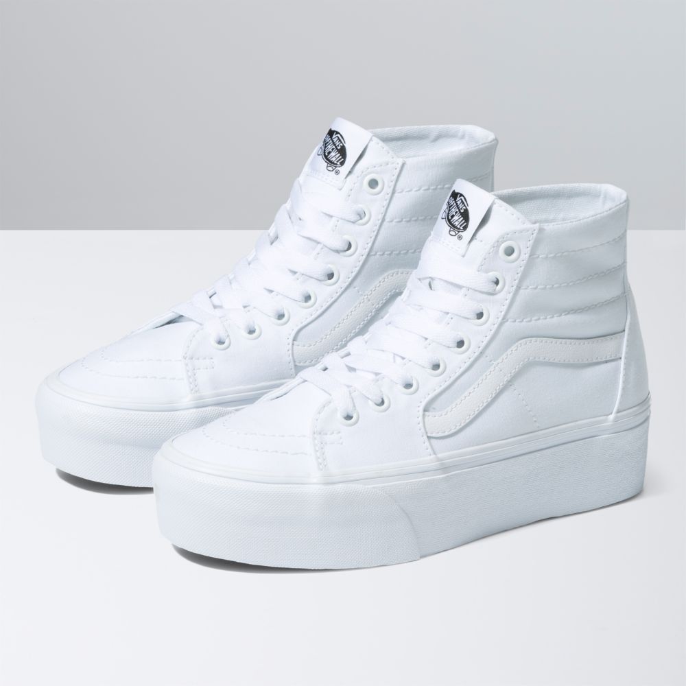 Dámské Classic Vans Sk8-Hi Tapered Stackform Bílé | PV9320871