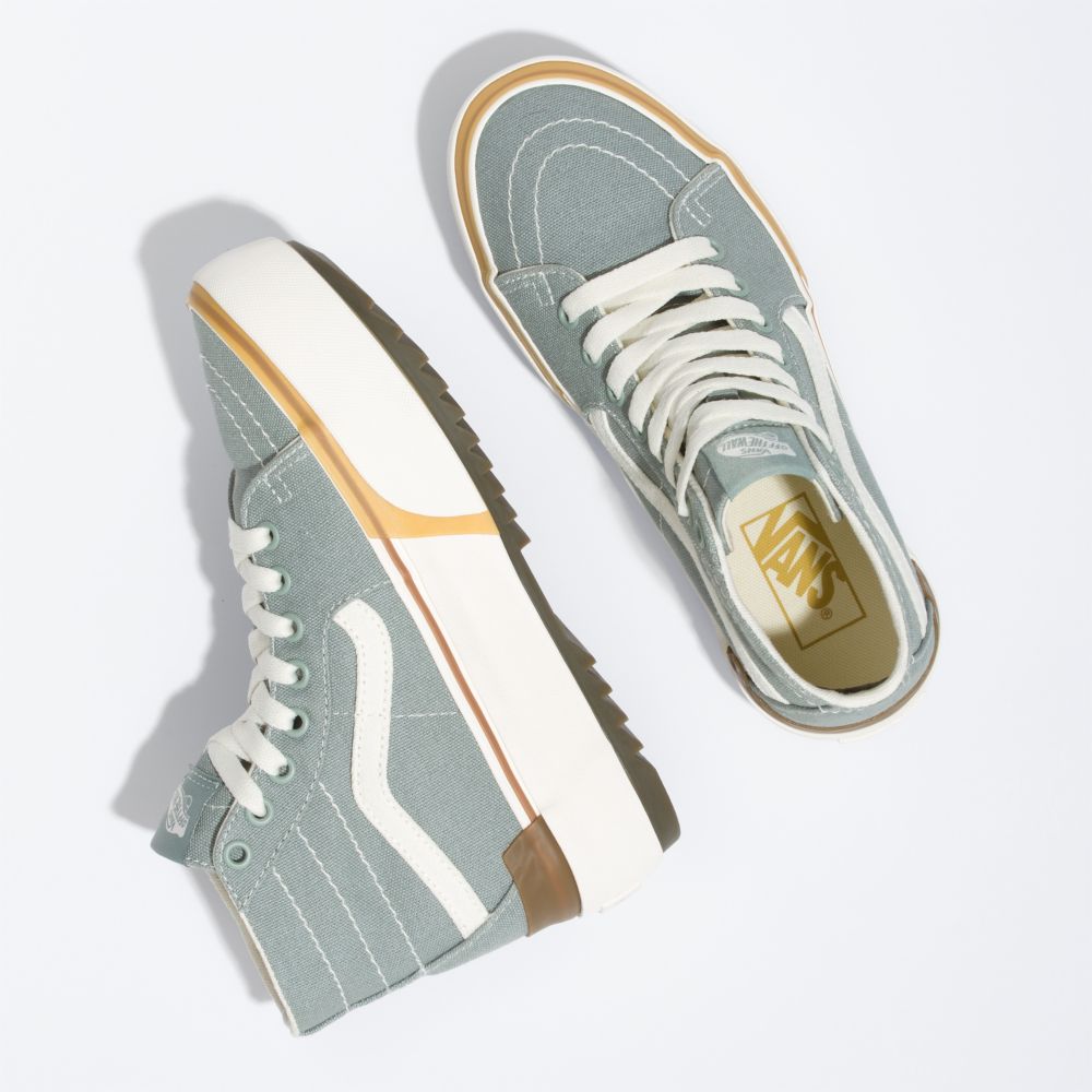 Dámské Classic Vans Sk8-Hi Tapered Stacked Zelene | WA9482701