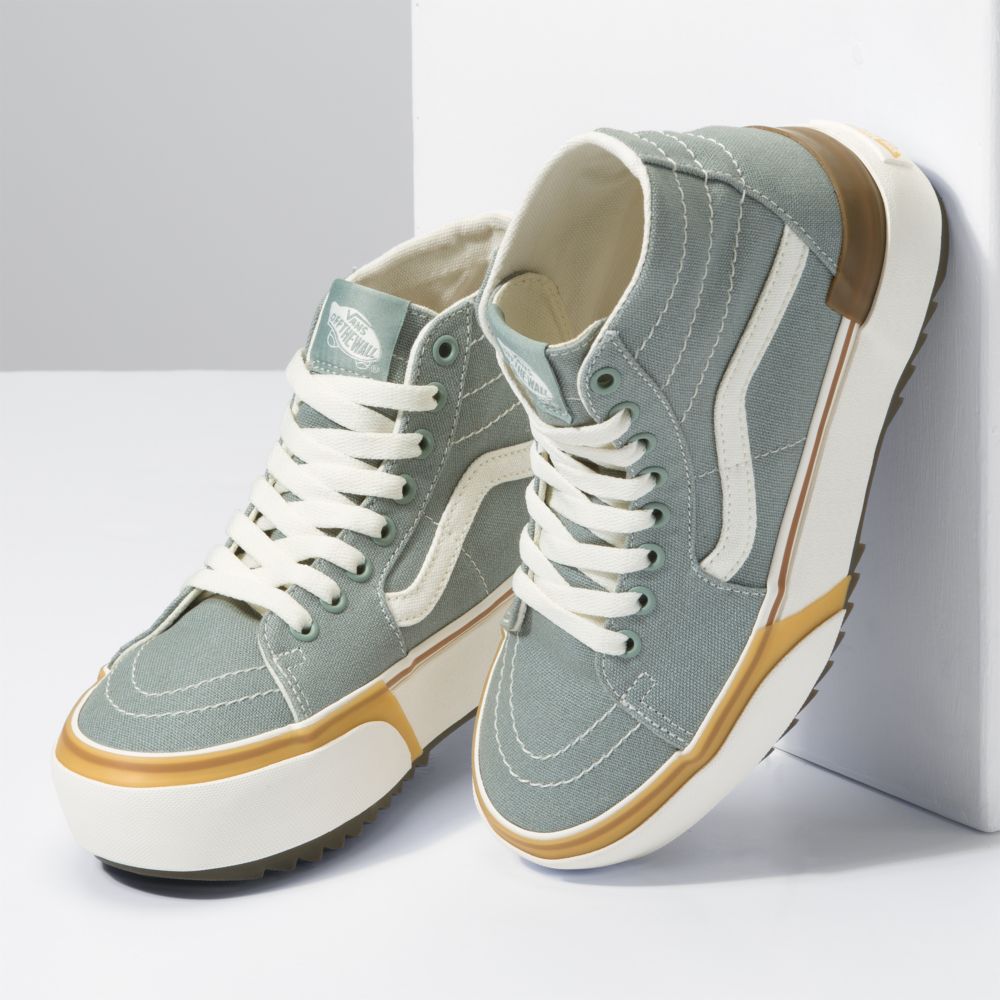 Dámské Classic Vans Sk8-Hi Tapered Stacked Zelene | WA9482701