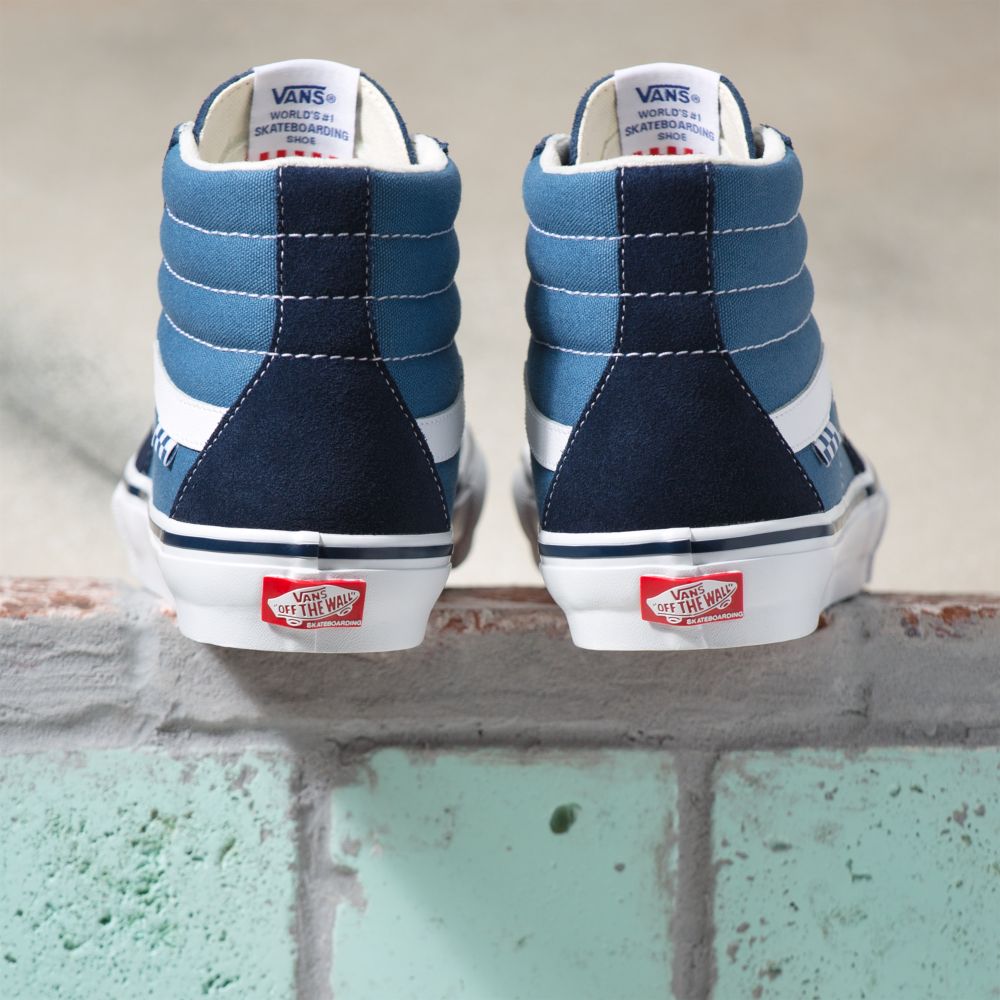 Dámské Classic Vans Sk8-Hi Tmavě Blankyt Bílé | PH2486935