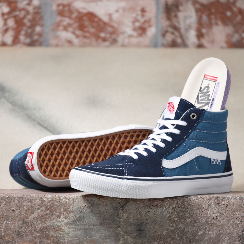 Dámské Classic Vans Sk8-Hi Tmavě Blankyt Bílé | PH2486935