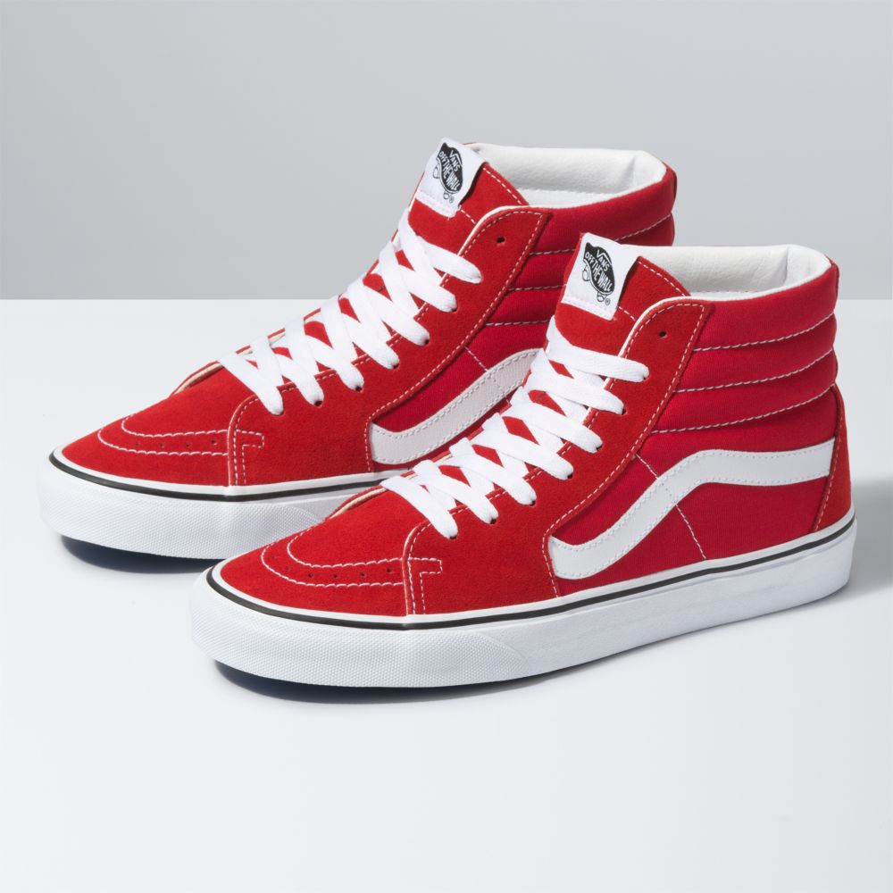 Dámské Classic Vans Sk8-Hi Červené Bílé | IE8607514