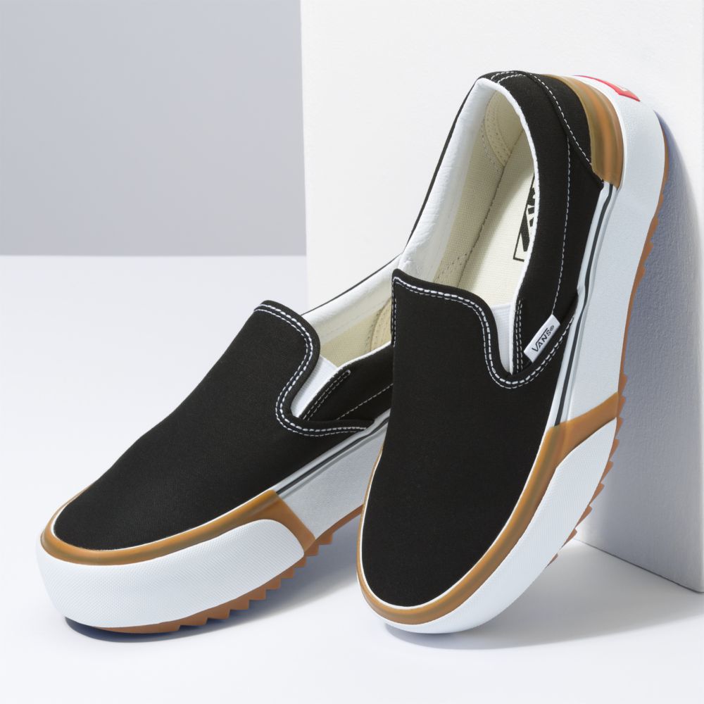 Dámské Classic Vans Slip On Stacked Černé Bílé | KD4269785