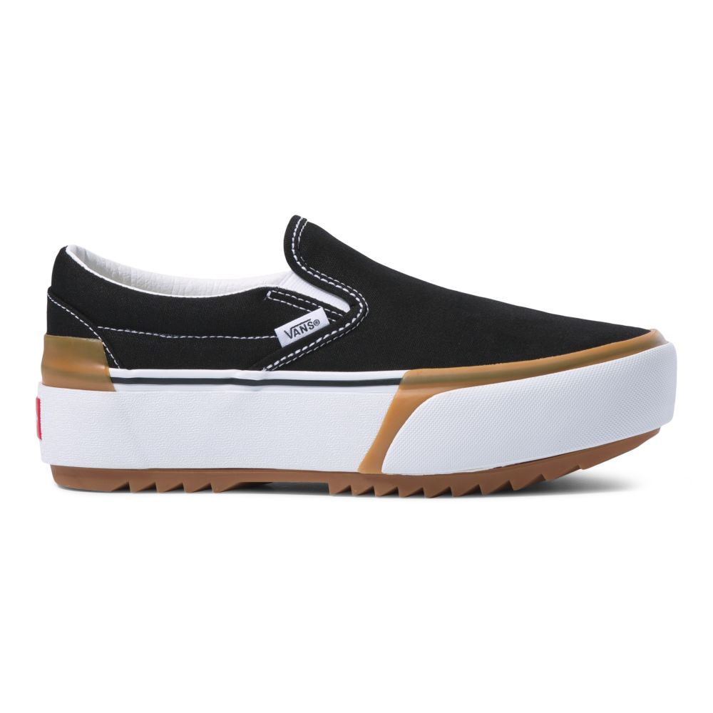 Dámské Classic Vans Slip On Stacked Černé Bílé | KD4269785