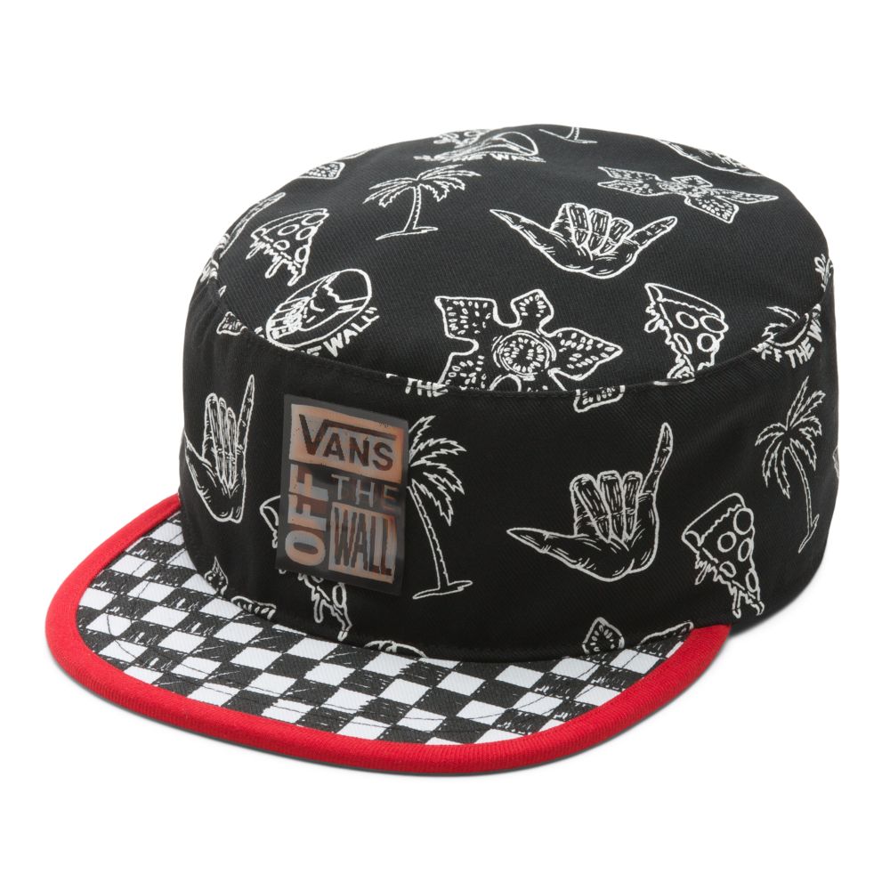 Dámské Klobouky Vans Stranger Things Sketch Pill Box Černé | NB6521407