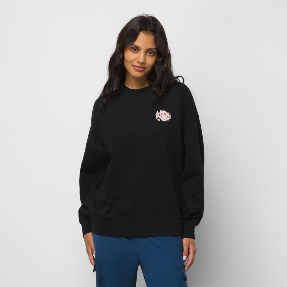 Dámské Mikiny S Kapucí Vans Jubilee Slouchy Crew Černé | CB3562870