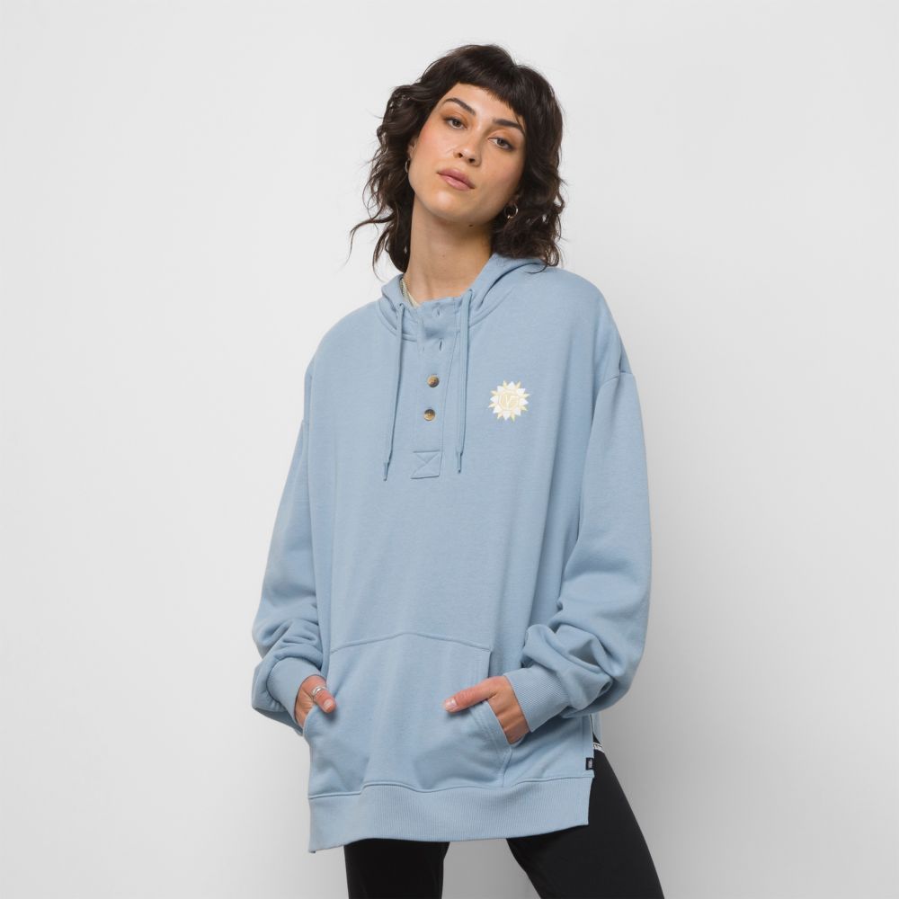 Dámské Mikiny S Kapucí Vans Sashing Henley Blankyt | YD6895213