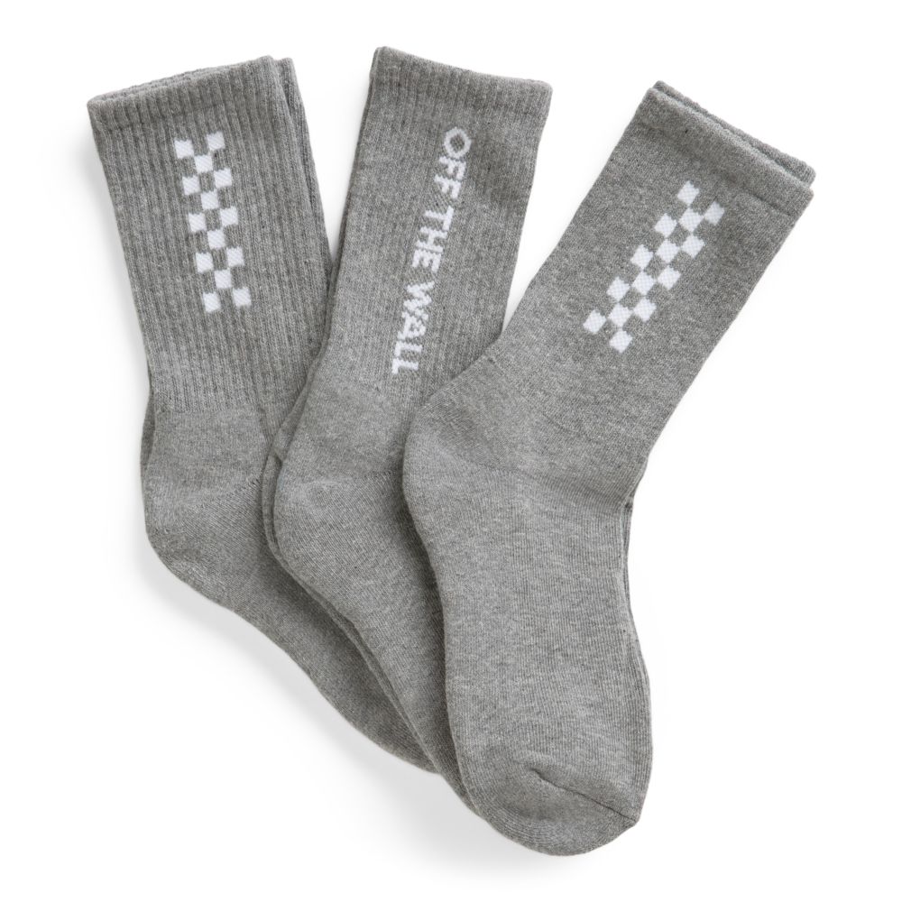 Dámské Ponožky Vans Checked It Crew 3 Pack Šedé | NQ0264175