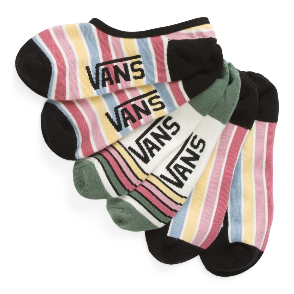 Dámské Ponožky Vans Stripe Mix Canoodle 3 Pack Růžové Vínové | TX9168437