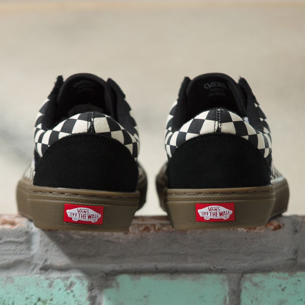 Dámské Skate Boty Vans Checkerboard BMX Old Skool Černé Tmavě | MA3025967